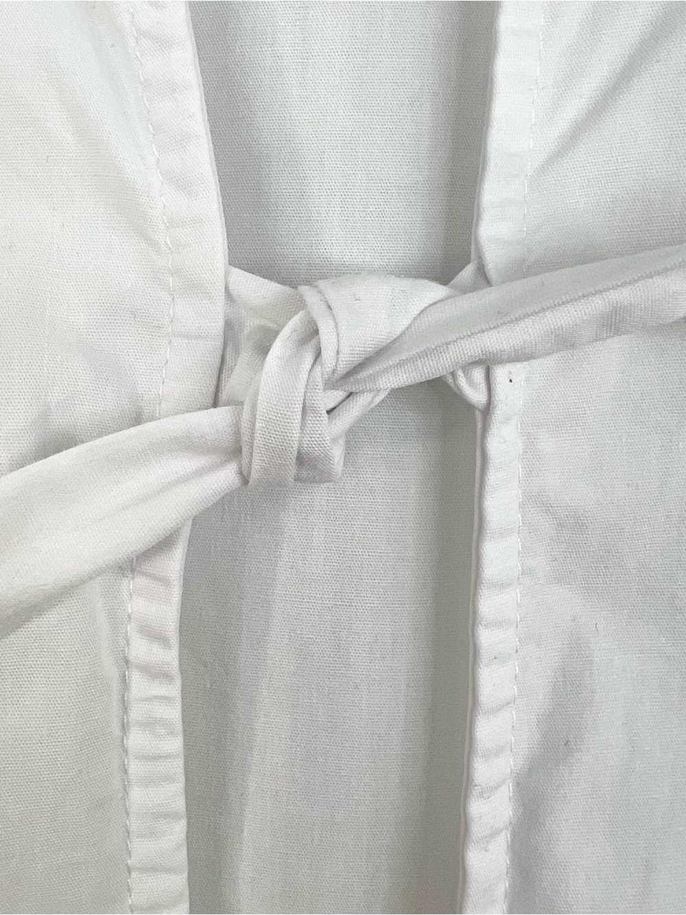 Quiet luxury white tie front puff sleeve boxy oversied peplum statement blouse M - Picture 12 of 14